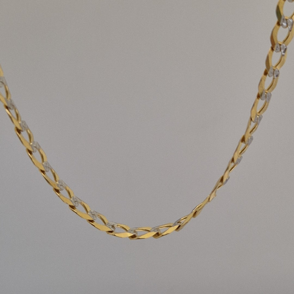 CADENAS BARBADA DIAMANTADA ORO 14K 60 CM 9.5 GR (NUEVO)