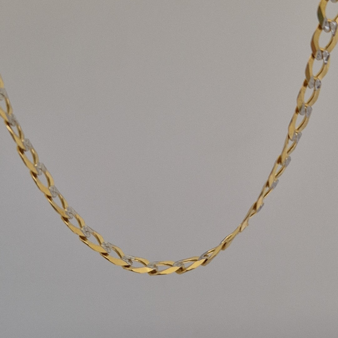 CADENAS BARBADA DIAMANTADA ORO 14K 60 CM 9.5 GR (NUEVO)