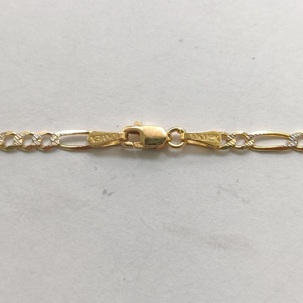 CADENAS TEJIDO 3X1 DIAMANTADO ORO 10K 60 CM 6.8 GR (NUEVO)