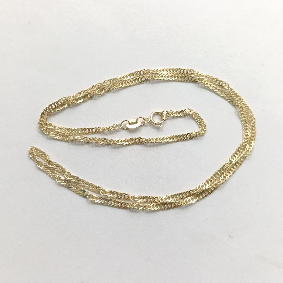 CADENAS TEJIDO MEDIO TORZAL ORO 10K 50 CM 4 GR (NUEVO)