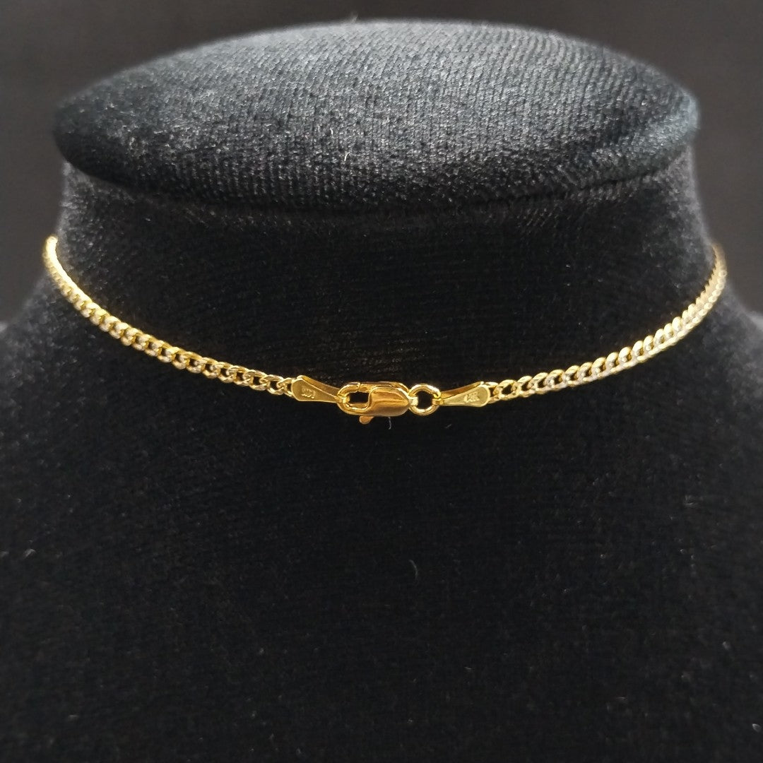 CADENAS BARBADA DIAMANTADA ORO 14K 60 CM 6.2 GR (NUEVO)