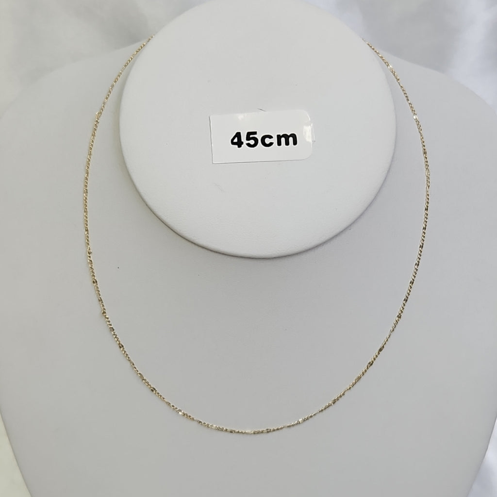 CADENAS TEJIDO FIGARO ORO 10K 40 A 45 CM 1.1 GR (NUEVO)