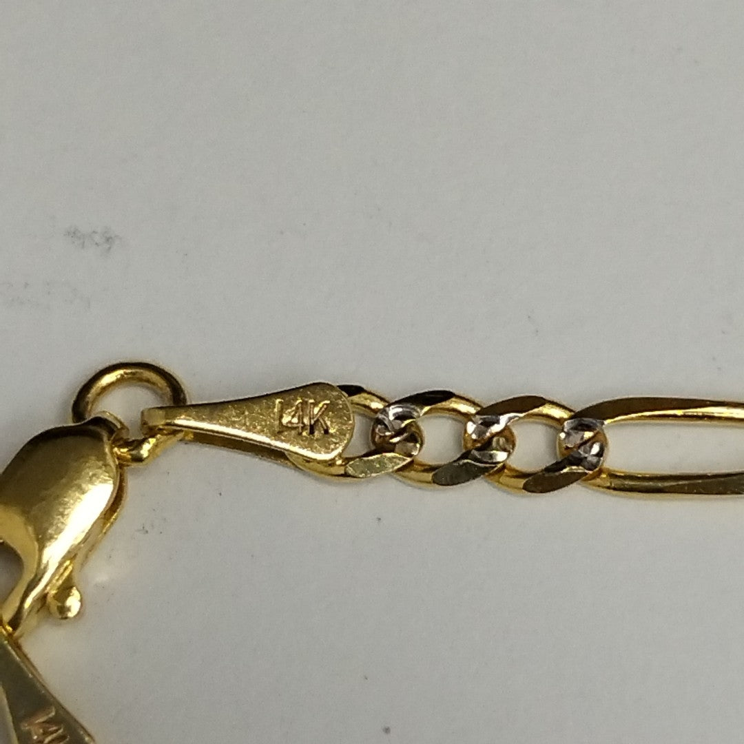 PULSERAS 3X1 DIAMANTADA ORO 14K 18 CM 2.9 GR (NUEVO)