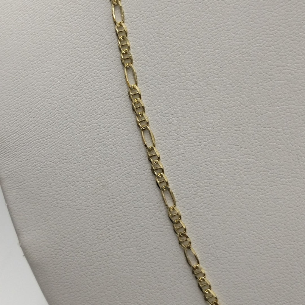 CADENAS TEJIDO FIGARO GUCHI ORO 10K 55 CM 4.8 GR (NUEVO)