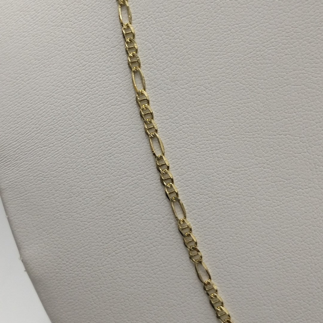 CADENAS TEJIDO FIGARO GUCHI ORO 10K 55 CM 4.8 GR (NUEVO)
