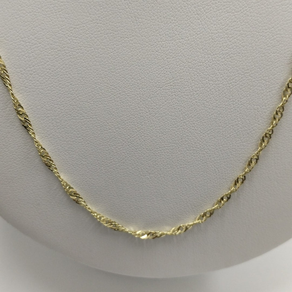 CADENAS TEJIDO MEDIO TZL ORO 14K 55 CM 4.9 GR (NUEVO)