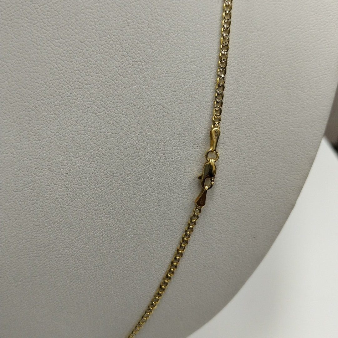 CADENAS BARBADA DIAMANTADA ORO 14K 60 CM 6.2 GR (NUEVO)