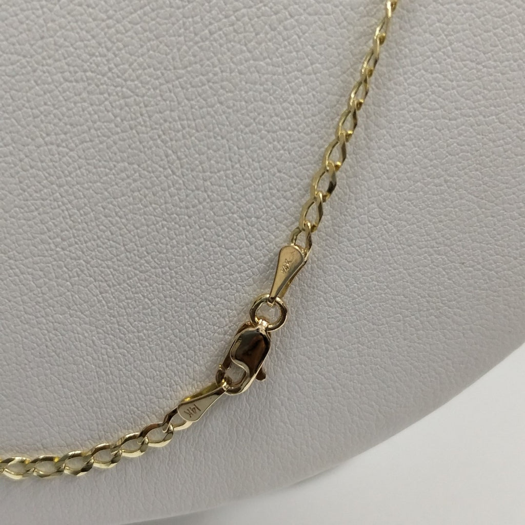 CADENAS TEJIDO BARBADA ORO 14K 60 CM 5.4 GR (NUEVO)