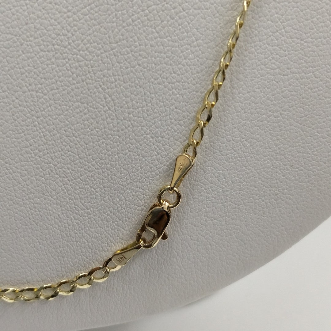 CADENAS TEJIDO BARBADA ORO 14K 60 CM 5.4 GR (NUEVO)