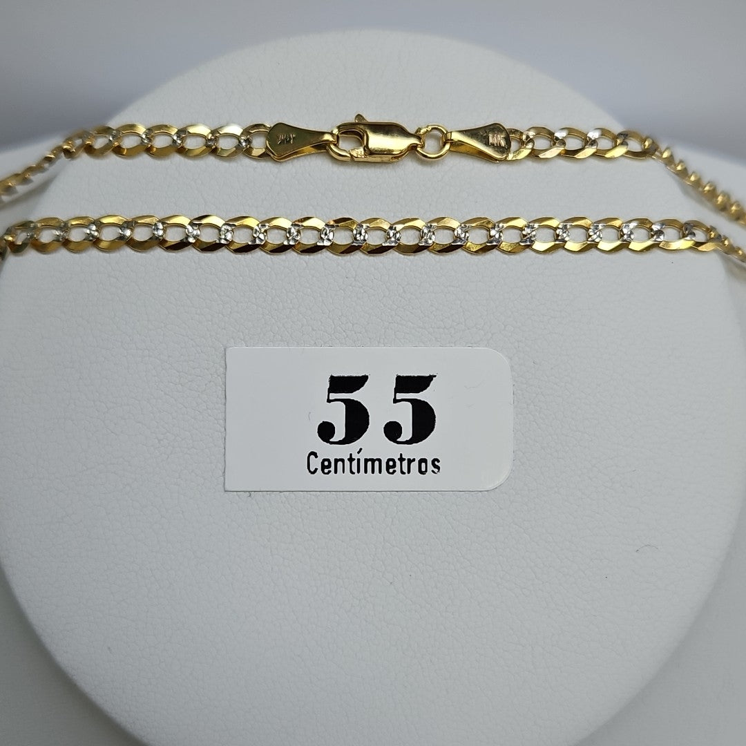 CADENAS BARBADA DIAMANTADA ORO 14K 55 CM 8.6 GR (NUEVO)