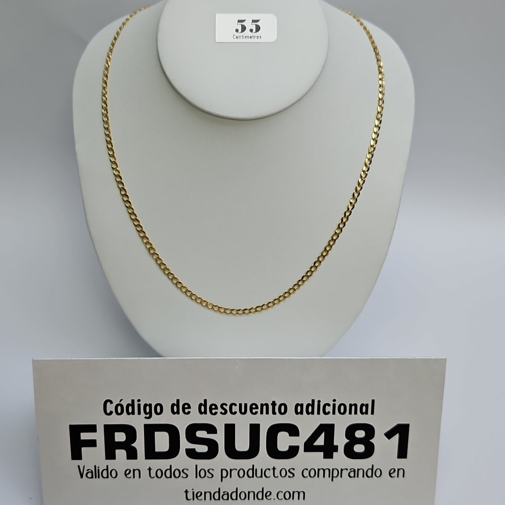 CADENAS BARBADA DIAMANTADA ORO 14K 55 CM 8.8 GR (NUEVO)