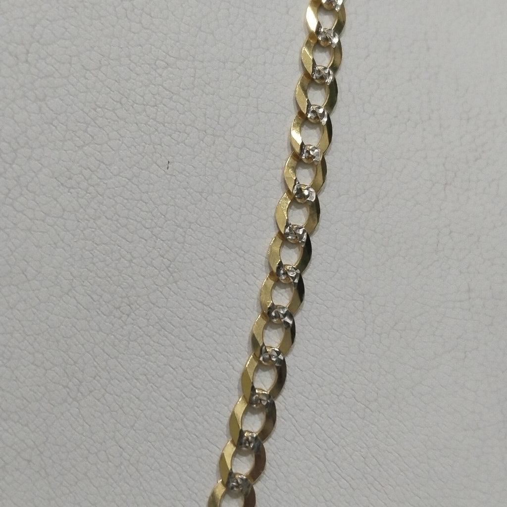 CADENAS BARBADA DIAMANTADA ORO 14K 55 CM 8.9 GR (NUEVO)