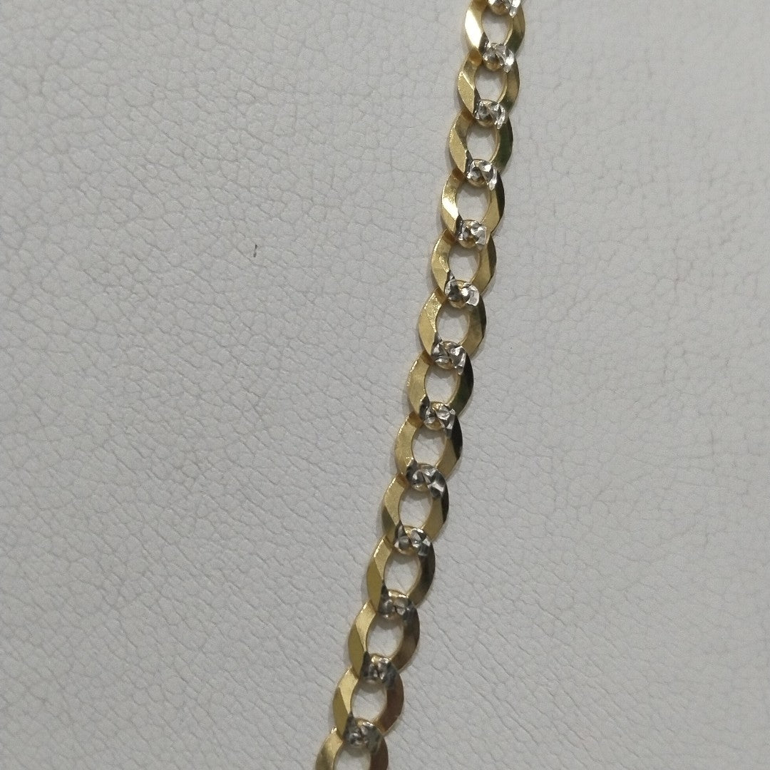 CADENAS BARBADA DIAMANTADA ORO 14K 55 CM 8.9 GR (NUEVO)