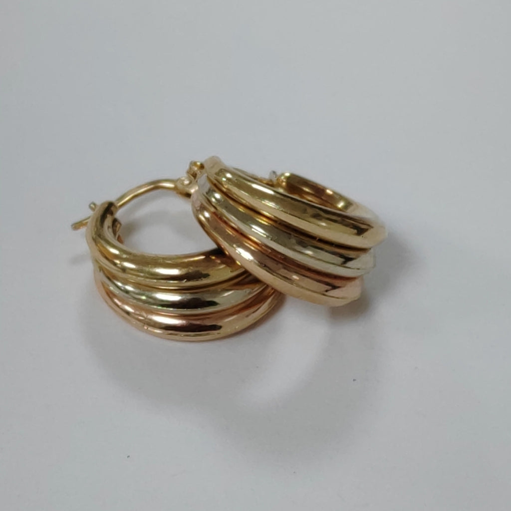 ARRACADAS PAR ORO COMBINADO 14 K 3,60 GRMS (SEMINUEVO)