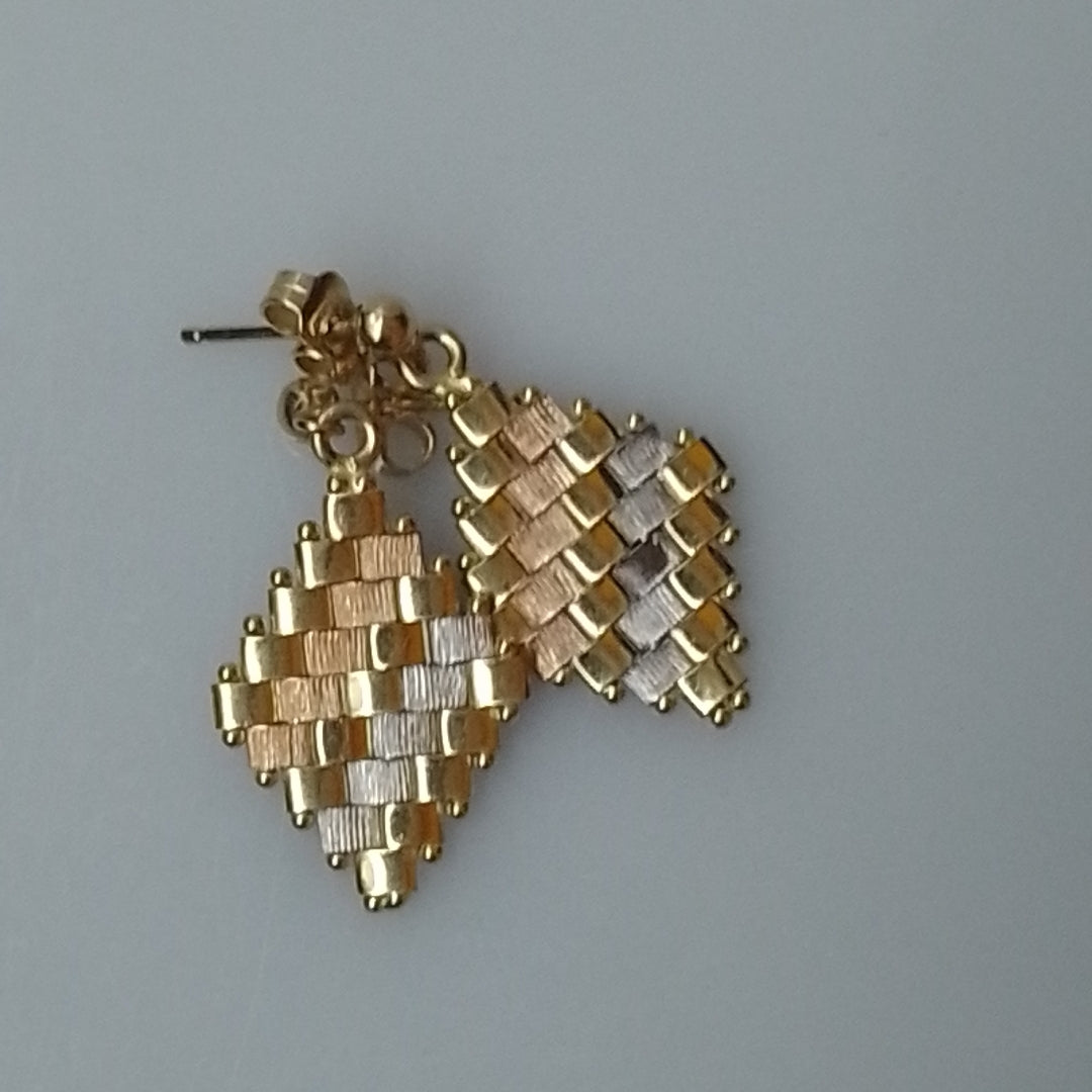 BROQUELES PAR ORO, ORO COMBINADO 14 K 3.8 GRMS (SEMINUEVO)