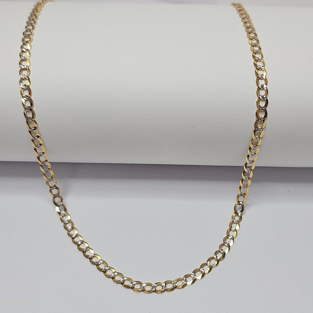 CADENAS BARBADA DIAMANTADA ORO 14K 55 CM 8.9 GR (NUEVO)