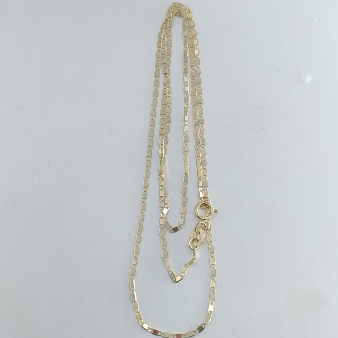 CADENAS TEJIDO ESPEJO ORO 10K 55 CM 1.7 GR (NUEVO)