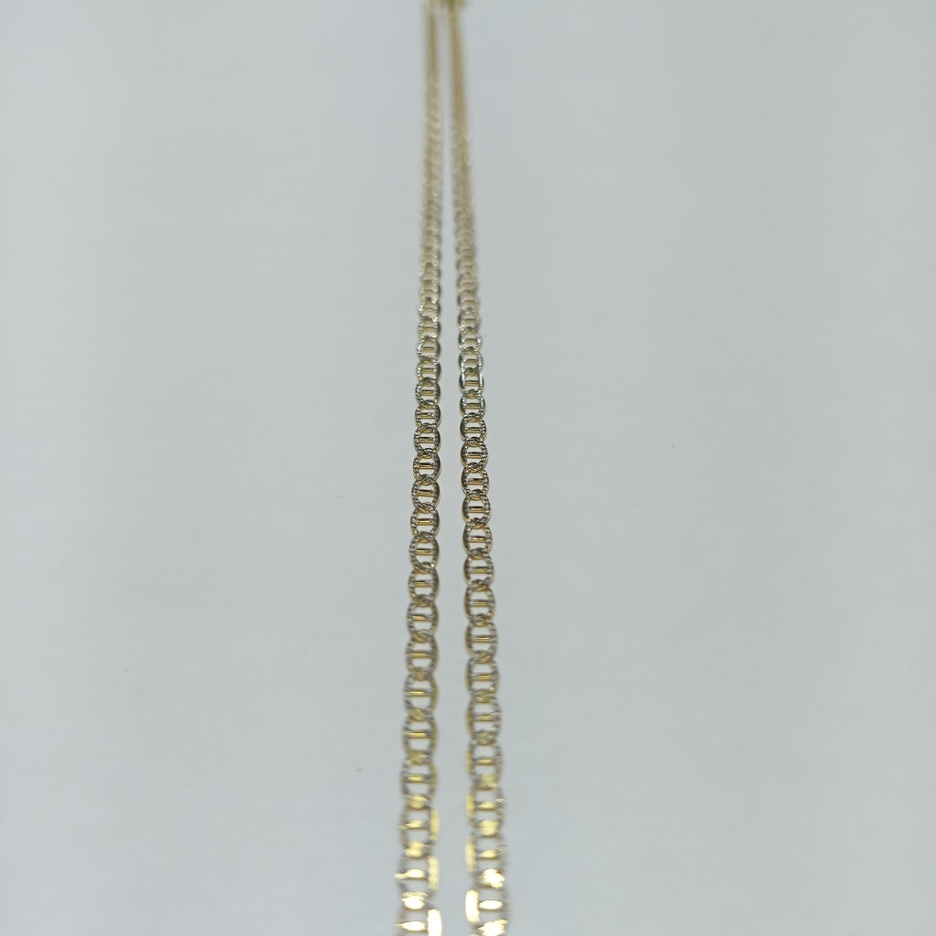 CADENAS TEJIDO GUCHI DIAMANTADO ORO 10K 55 CM 3.9 GR (NUEVO)