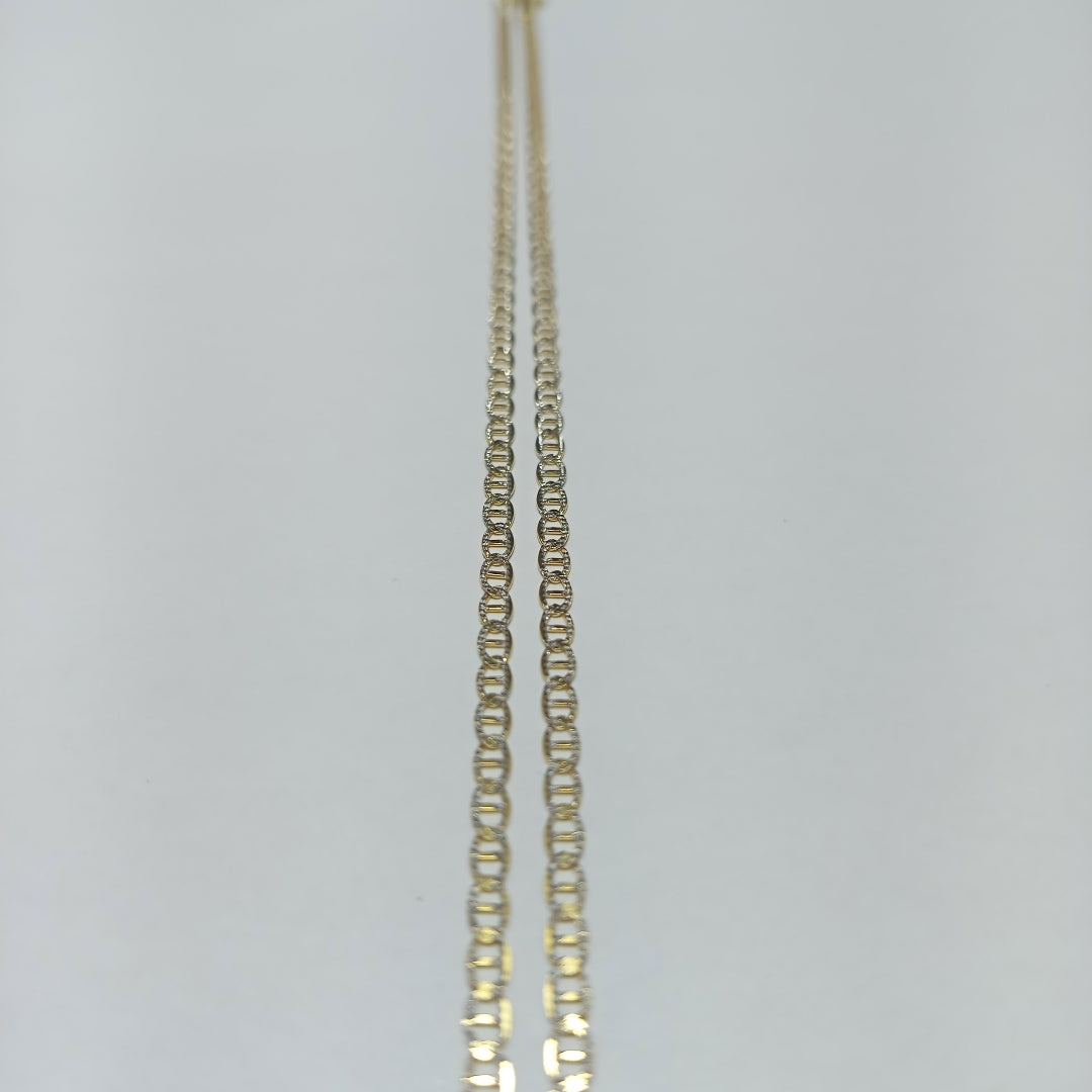 CADENAS TEJIDO GUCHI DIAMANTADO ORO 10K 55 CM 3.9 GR (NUEVO)