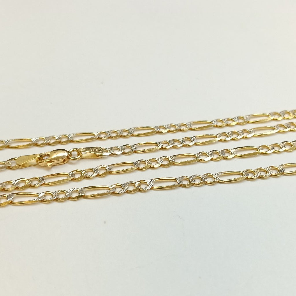 CADENAS TEJIDO 3X1 DIAMANTADO ORO 10K 60 CM 6.9 GR (NUEVO)