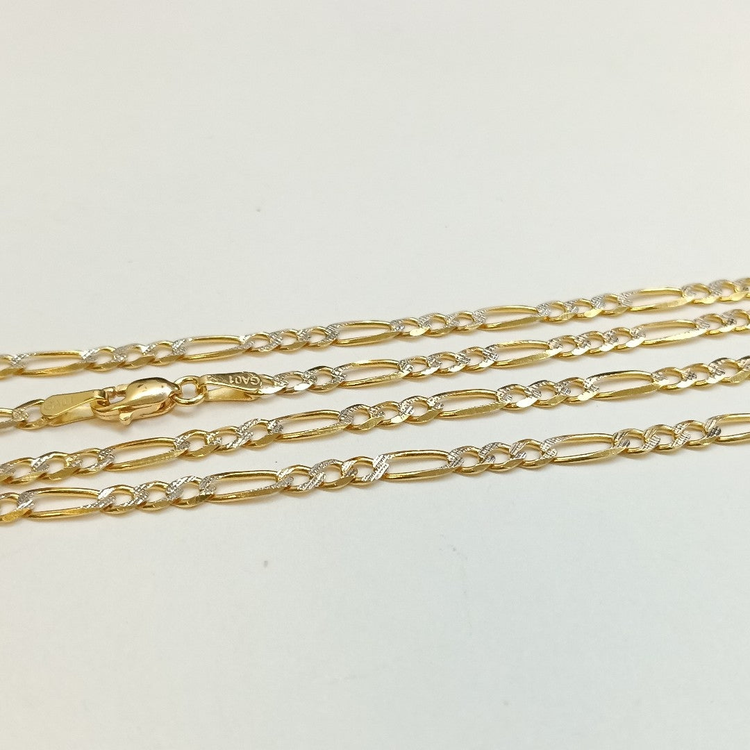 CADENAS TEJIDO 3X1 DIAMANTADO ORO 10K 60 CM 6.9 GR (NUEVO)