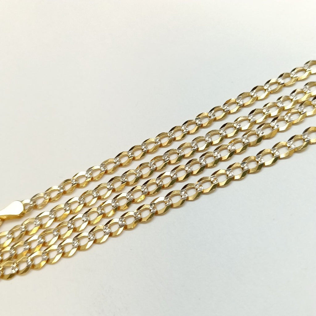 CADENAS BARBADA DIAMANTADA ORO 14K 60 CM 9.5 GR (NUEVO)