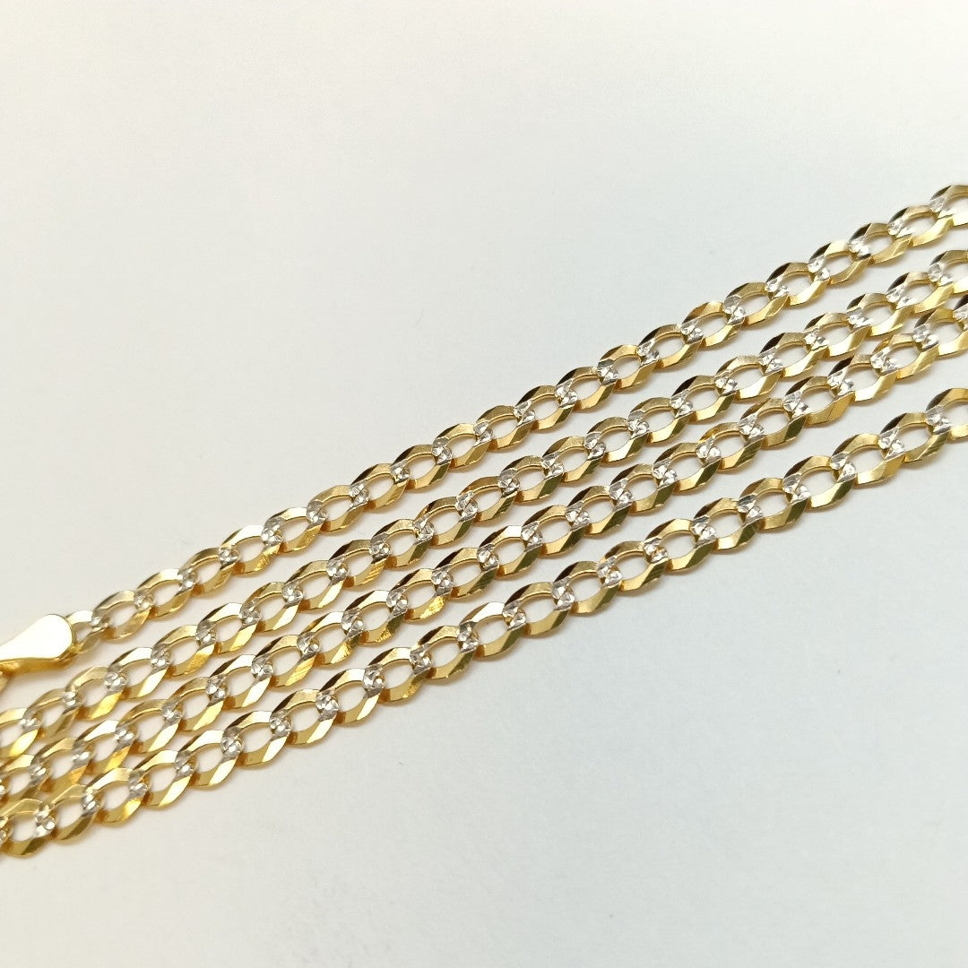 CADENAS BARBADA DIAMANTADA ORO 14K 60 CM 9.5 GR (NUEVO)