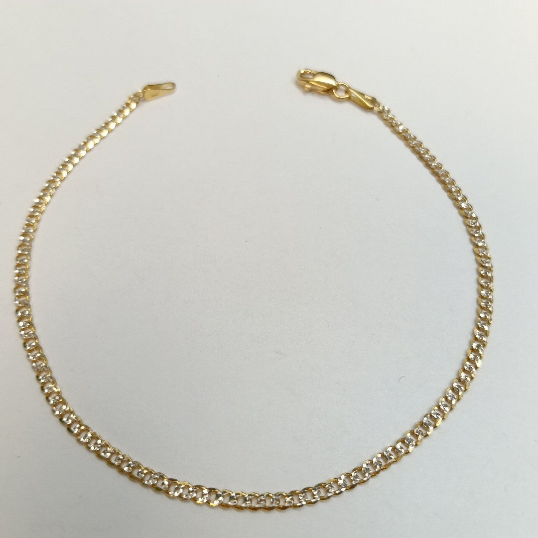 PULSERAS BARBADA DIAMANTADA ORO 14K 18 CM 2.4 GR (NUEVO)
