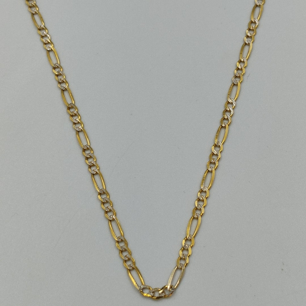 CADENAS TEJIDO 3X1 DIAMANTADO ORO 10K 55 CM 6.1 GR (NUEVO)