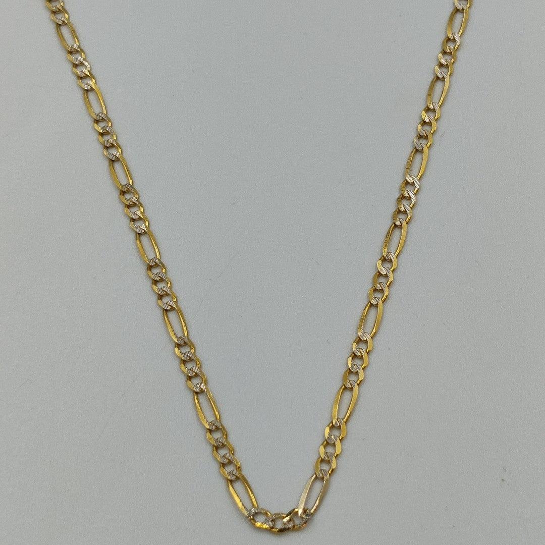 CADENAS TEJIDO 3X1 DIAMANTADO ORO 10K 55 CM 6.1 GR (NUEVO)