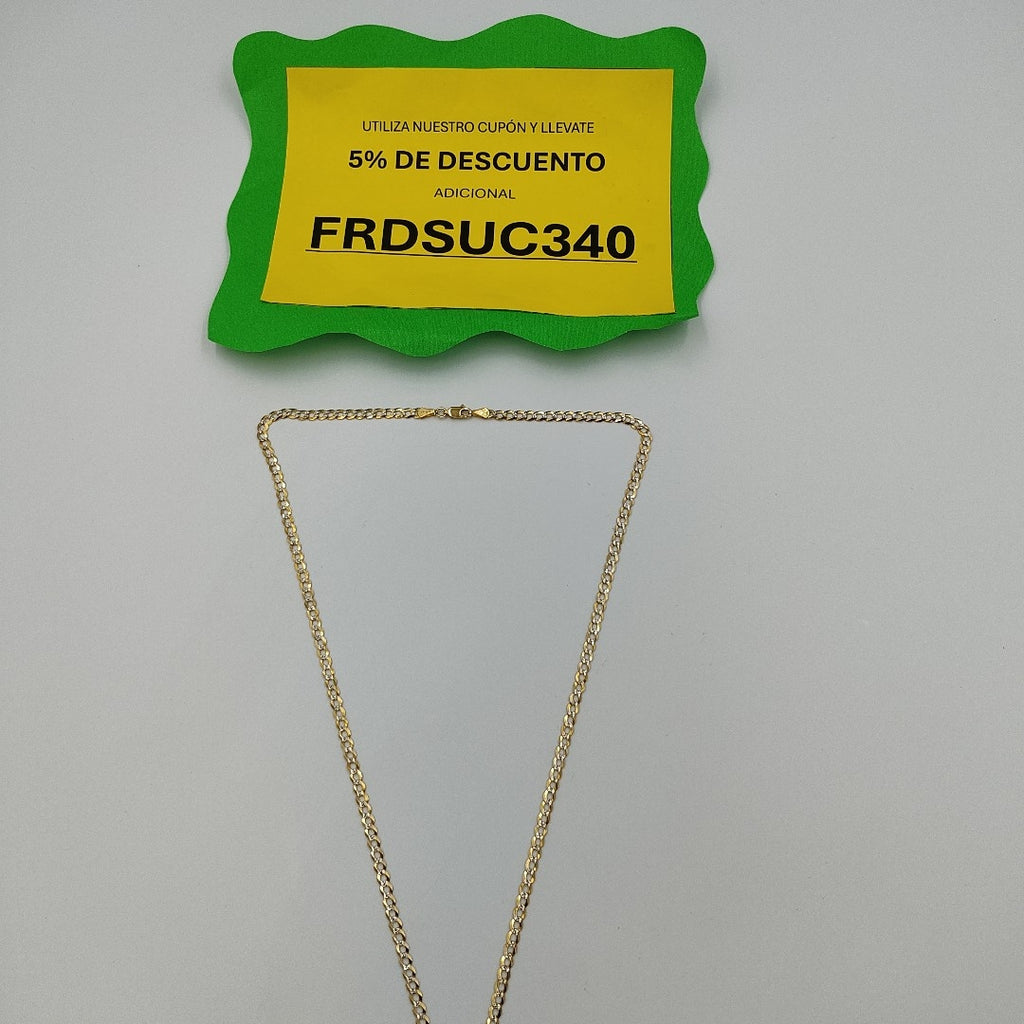 CADENAS BARBADA DIAMANTADA ORO 14K 60 CM 9.5 GR (NUEVO)