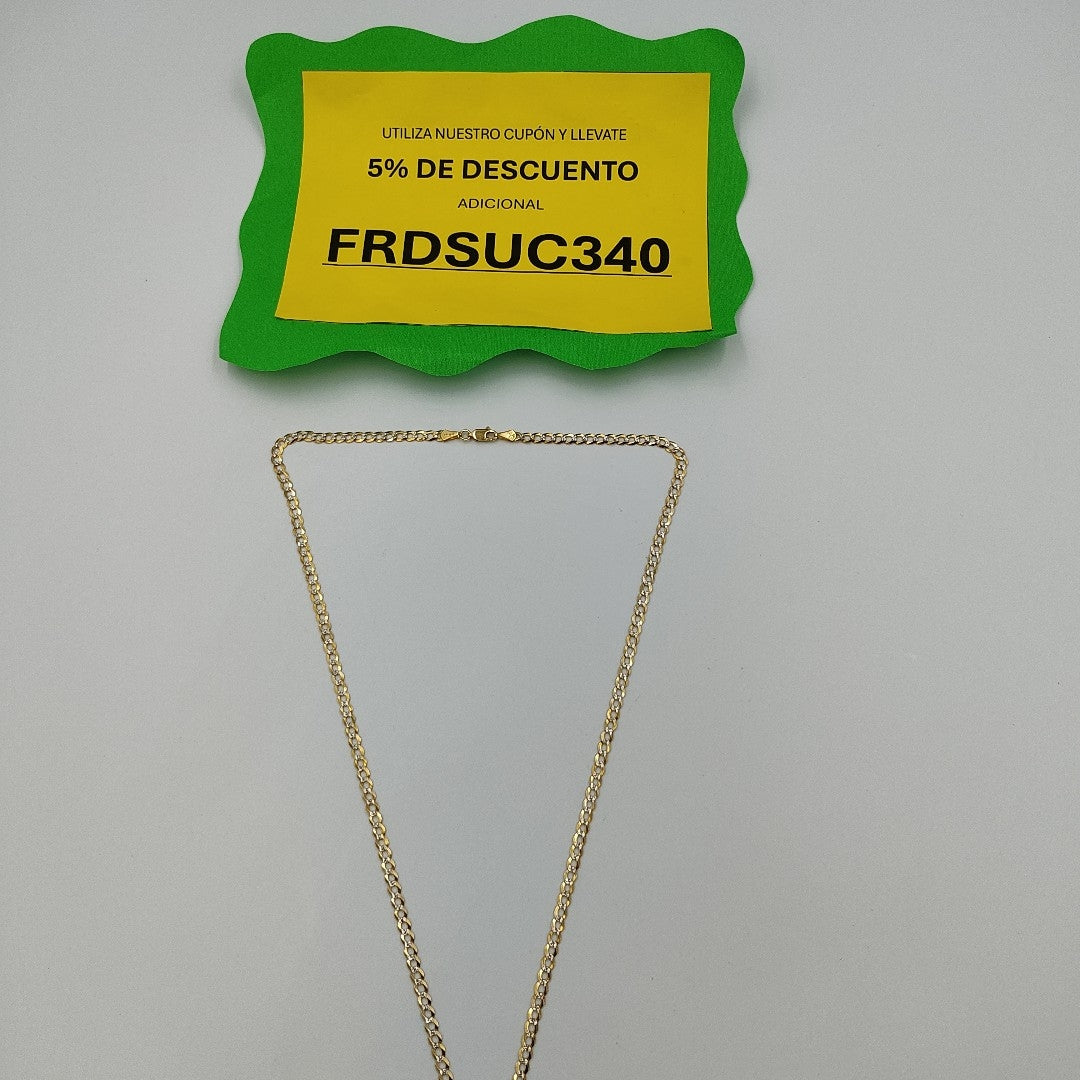 CADENAS BARBADA DIAMANTADA ORO 14K 60 CM 9.5 GR (NUEVO)