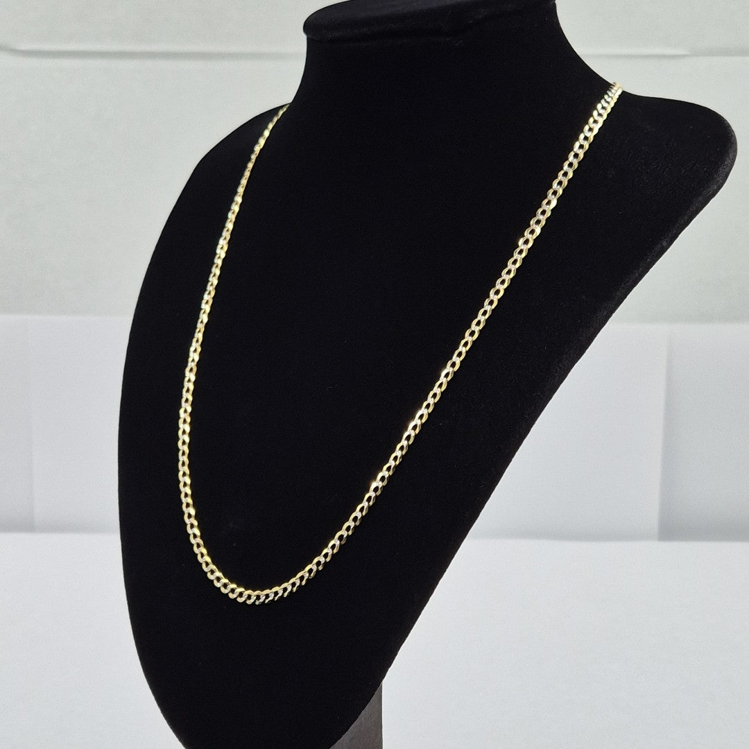 CADENAS BARBADA DIAMANTADA ORO 14K 60 CM 9.4 GR (NUEVO)