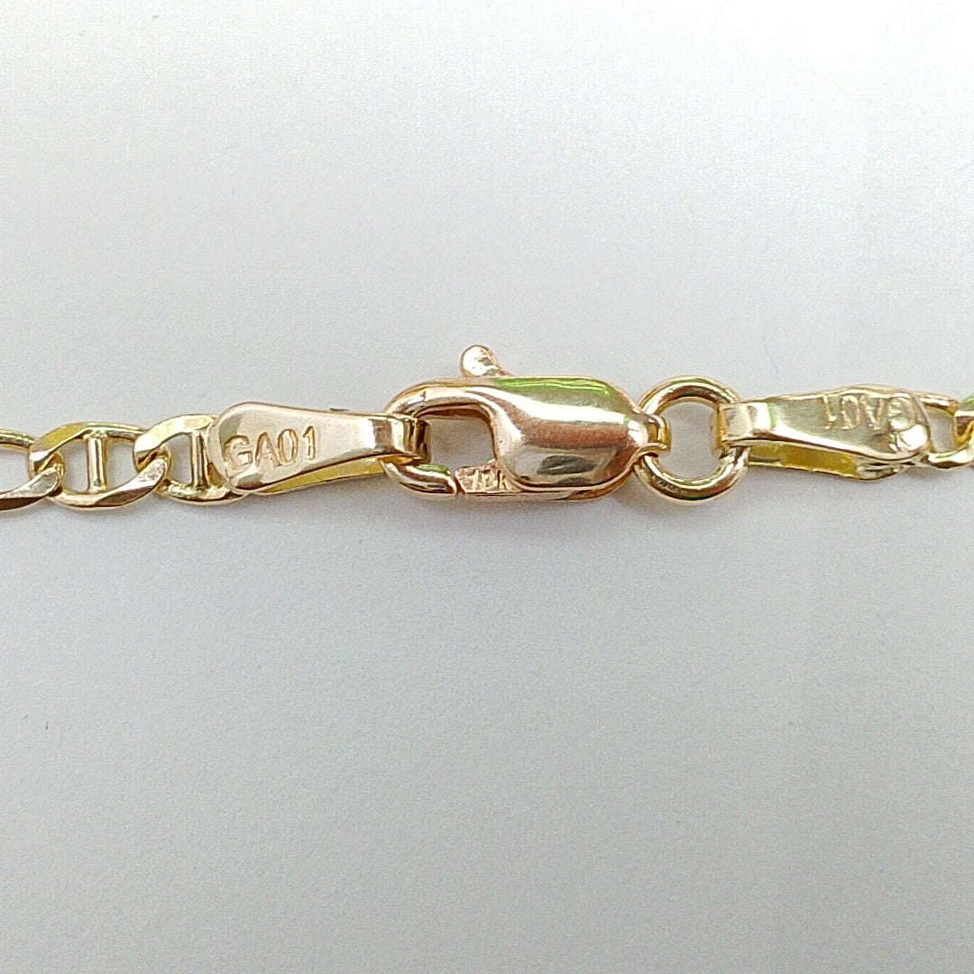 CADENAS TEJIDO FIGARO GUCHI ORO 10K 55 CM 4.9 GR (NUEVO)