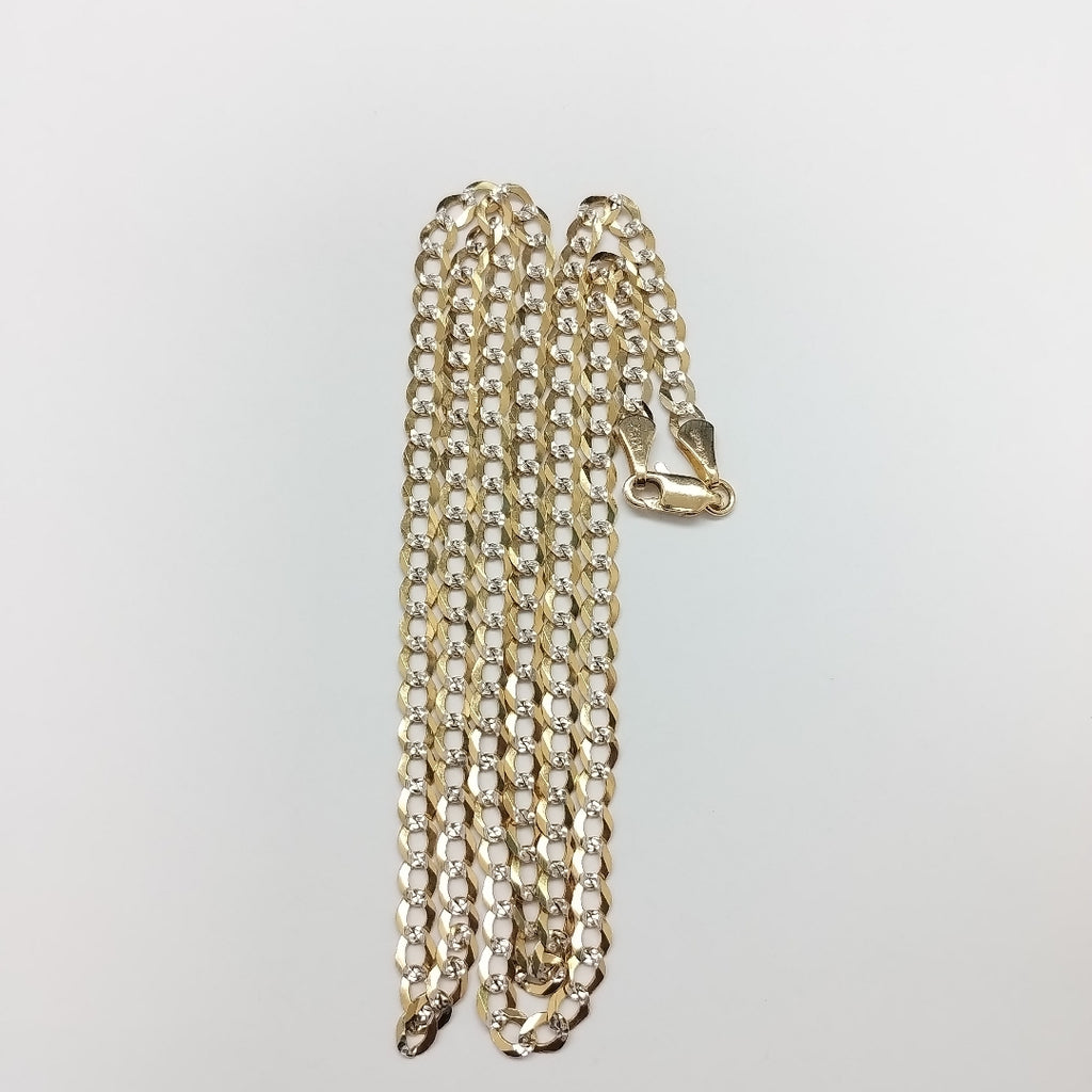 CADENAS BARBADA DIAMANTADA ORO 14K 60 CM 9.5 GR (NUEVO)
