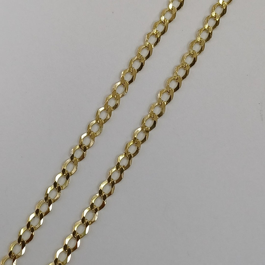 CADENAS TEJIDO BARBADA ORO 14K 60 CM 5.4 GR (NUEVO)