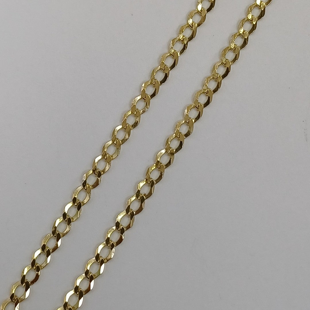 CADENAS TEJIDO BARBADA ORO 14K 60 CM 5.4 GR (NUEVO)
