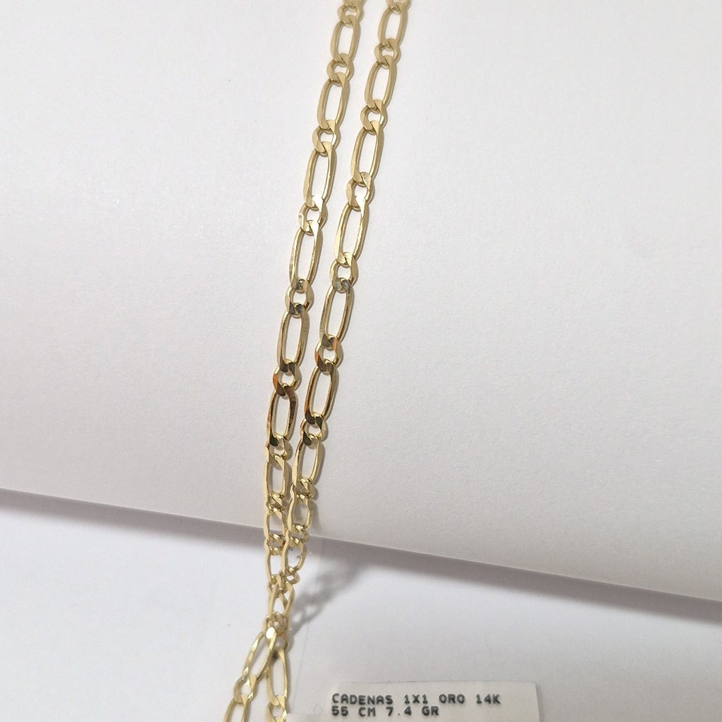 CADENAS 1X1 ORO 14K 55 CM 7.4 GR (NUEVO)
