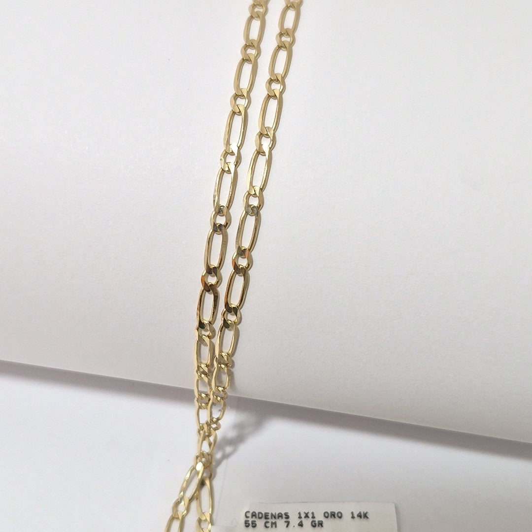 CADENAS 1X1 ORO 14K 55 CM 7.4 GR (NUEVO)