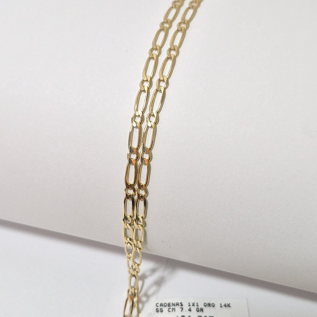 CADENAS 1X1 ORO 14K 55 CM 7.4 GR (NUEVO)
