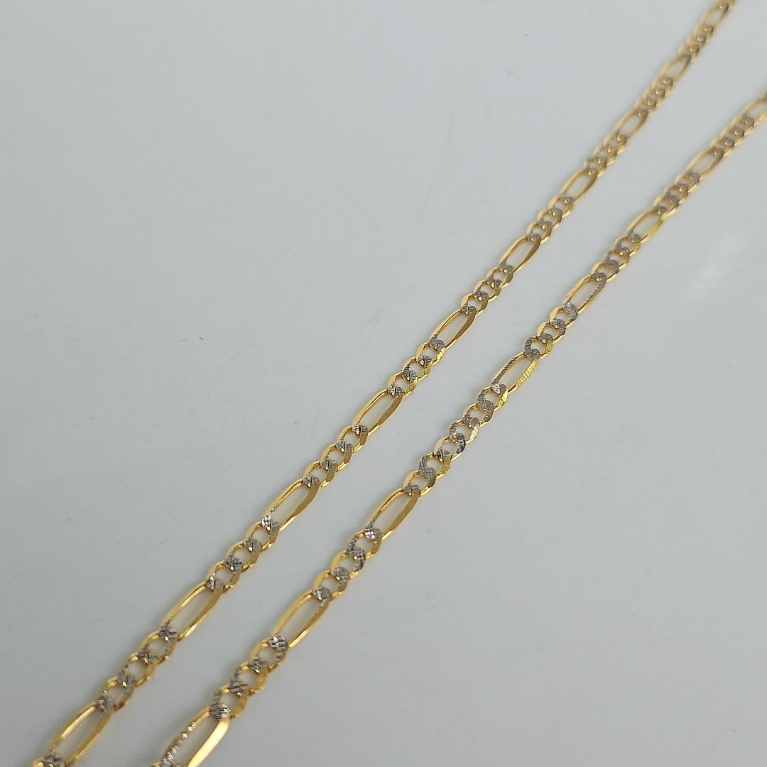 CADENAS TEJIDO 3X1 DIAMANTADO ORO 10K 50 CM 5.6 GR (NUEVO)