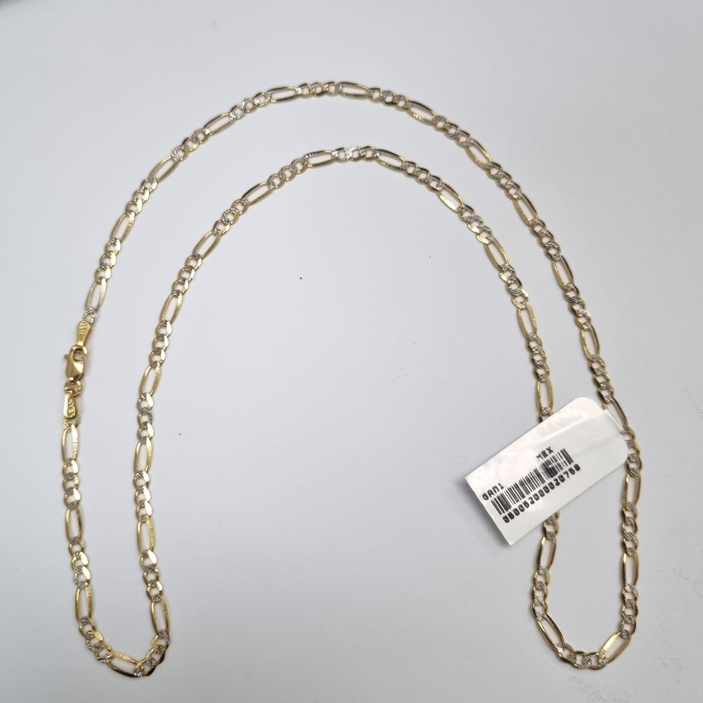 CADENAS TEJIDO 3X1 DIAMANTADO ORO 10K 55 CM 6.4 GR (NUEVO)