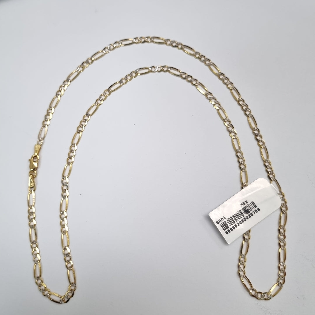 CADENAS TEJIDO 3X1 DIAMANTADO ORO 10K 55 CM 6.4 GR (NUEVO)