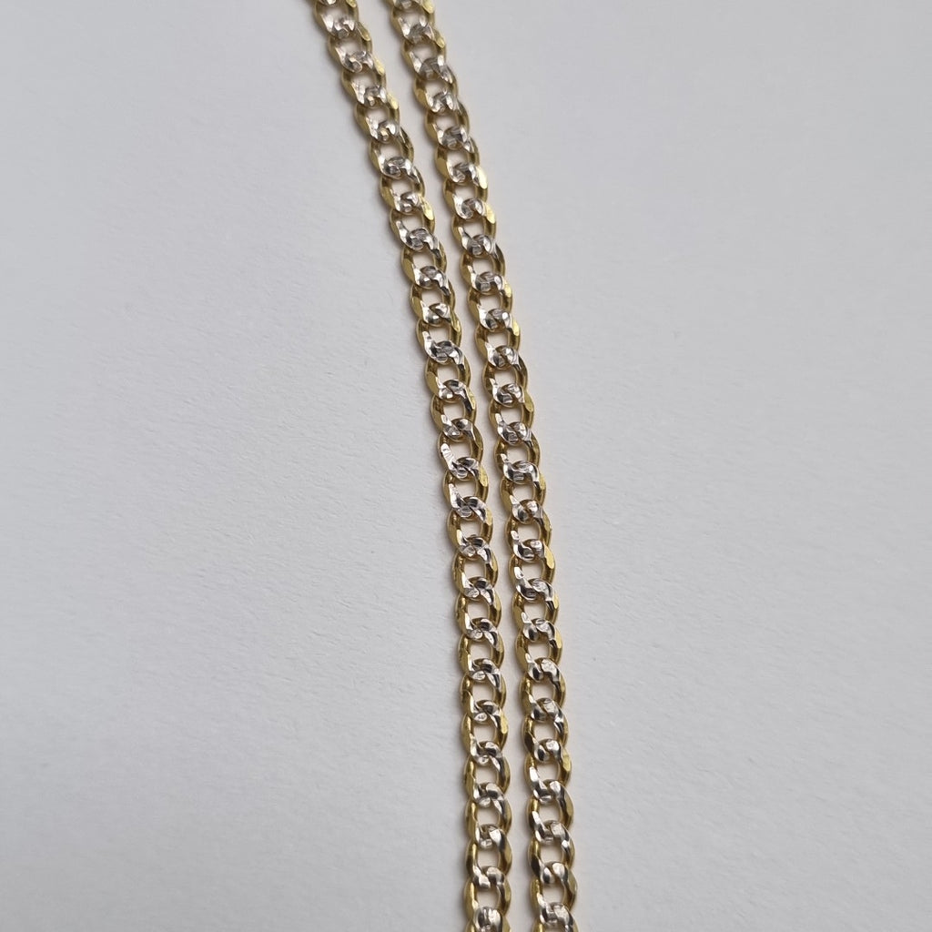 CADENAS BARBADA DIAMANTADA ORO 14K 60 CM 6.1 GR (NUEVO)