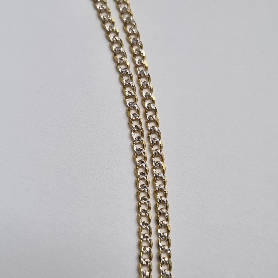 CADENAS BARBADA DIAMANTADA ORO 14K 60 CM 6.1 GR (NUEVO)