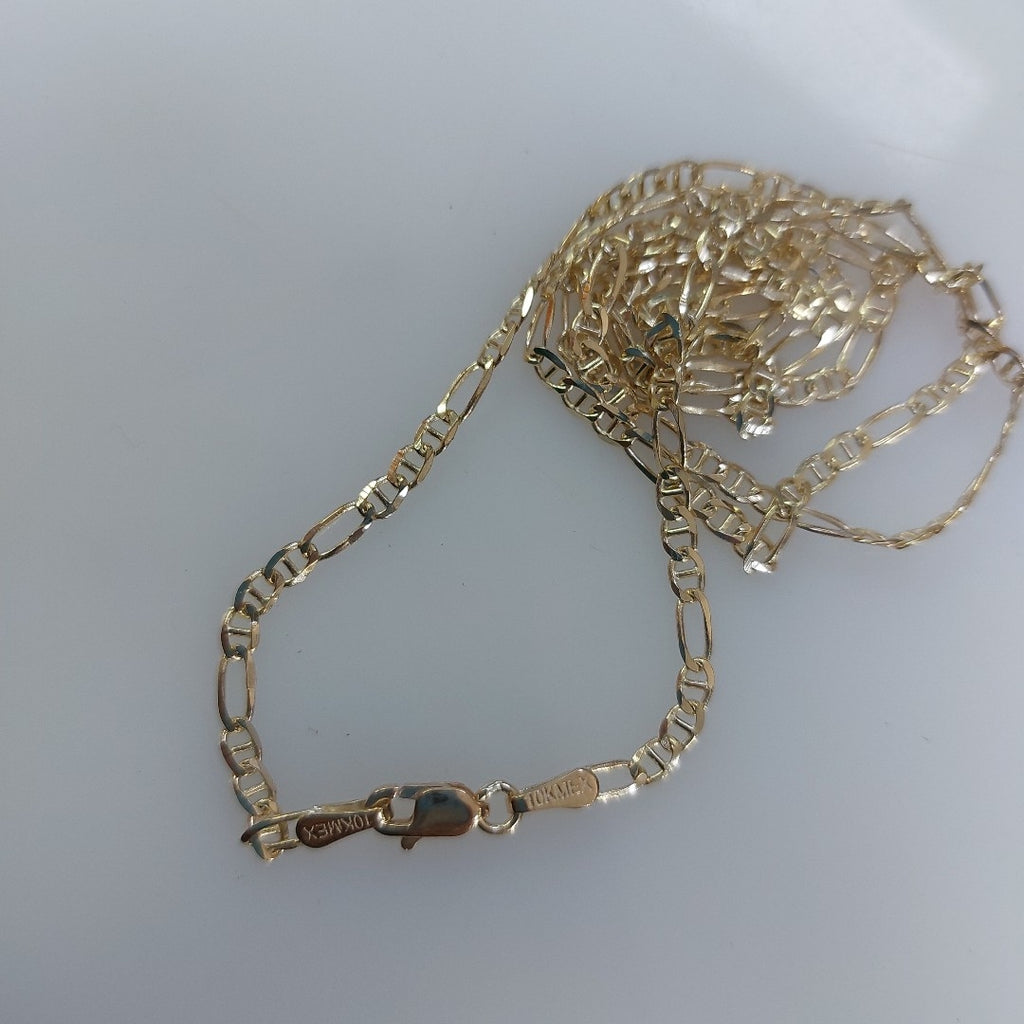 CADENAS TEJIDO FIGARO GUCHI ORO 10K 55 CM 5 GR (NUEVO)