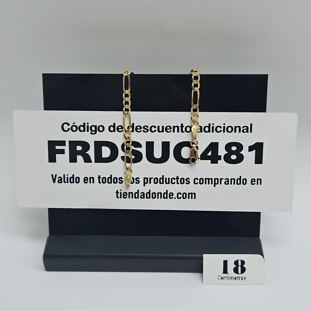PULSERAS TEJIDO 3X1 ORO 14K 18 CM 4.2 GR (NUEVO)