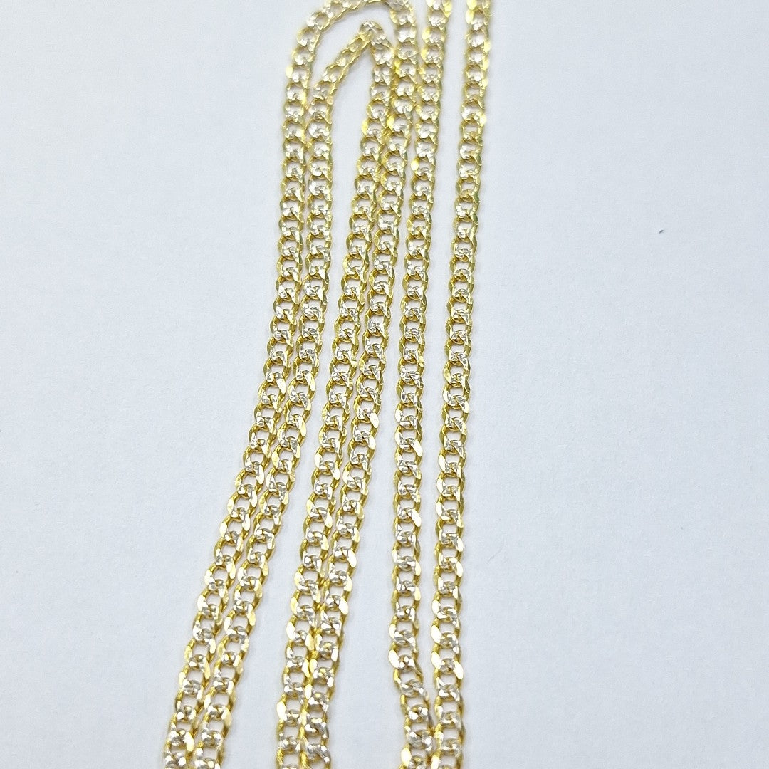 CADENAS BARBADA DIAMANTADA ORO 14K 55 CM 5.8 GR (NUEVO)