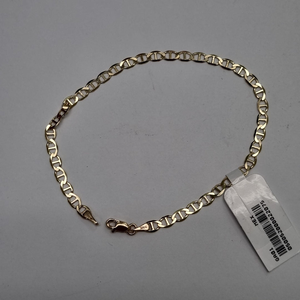 PULSERAS TEJIDO MARINERA ORO 14K 21 CM 3.3 GR (NUEVO)