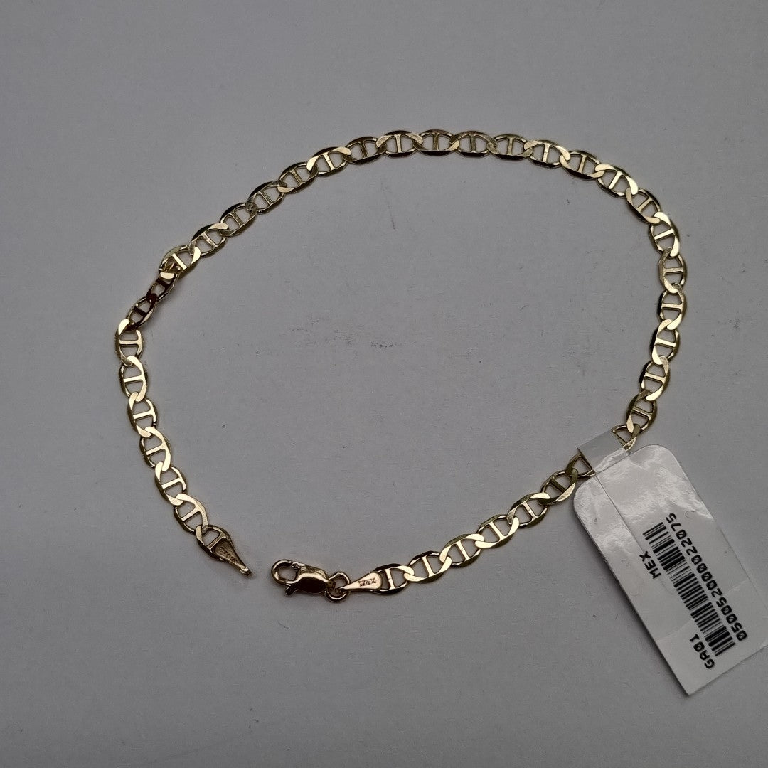 PULSERAS TEJIDO MARINERA ORO 14K 21 CM 3.3 GR (NUEVO)